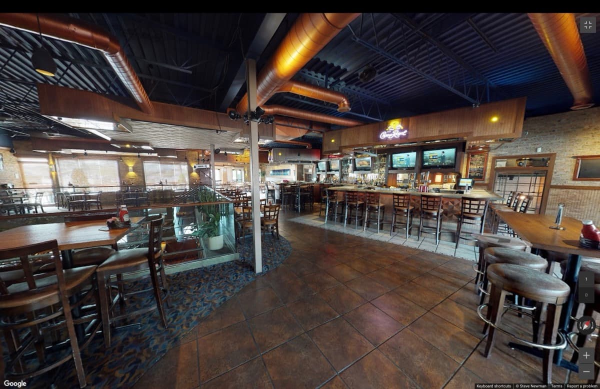 Inside the multi-level lounge at Bullfrog Bar